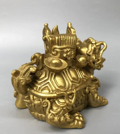 China brass seiko recruit wealth dragon turtle crafts statue