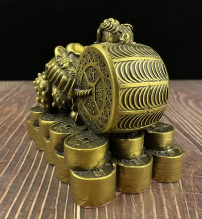 China brass seiko recruit wealth gold toad crafts statue