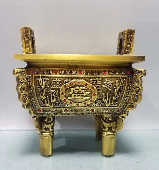 China brass seiko seiko four Fong Incense burner crafts statue