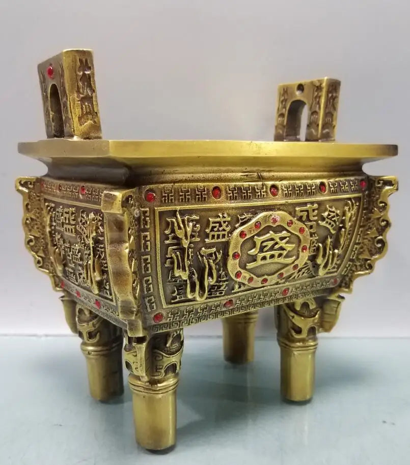 China brass seiko seiko four Fong Incense burner crafts statue