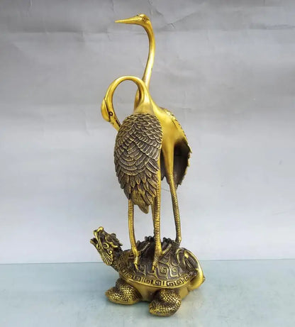 China brass seiko turtle crane crafts statue