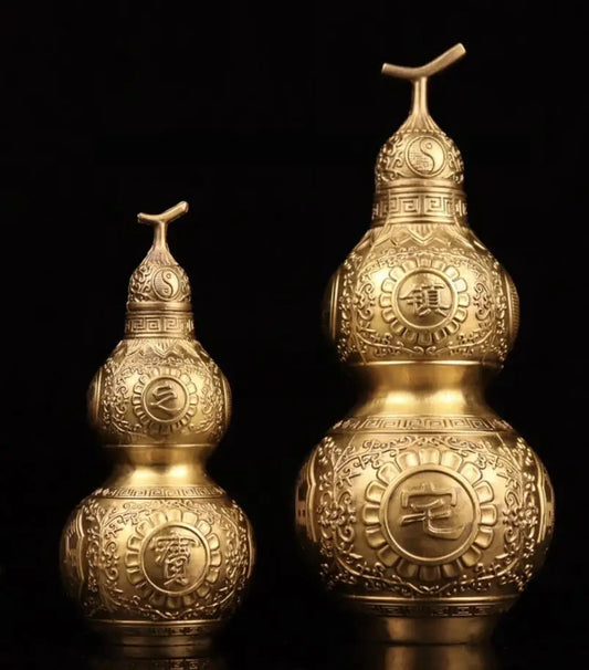 China brass seiko ward off bad luck gourd crafts statue