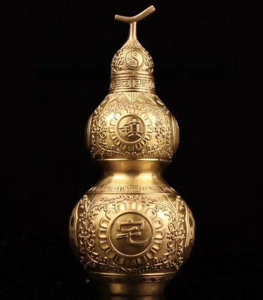 China brass seiko ward off bad luck gourd crafts statue