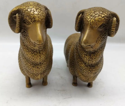 China brass sheep crafts statue A pair
