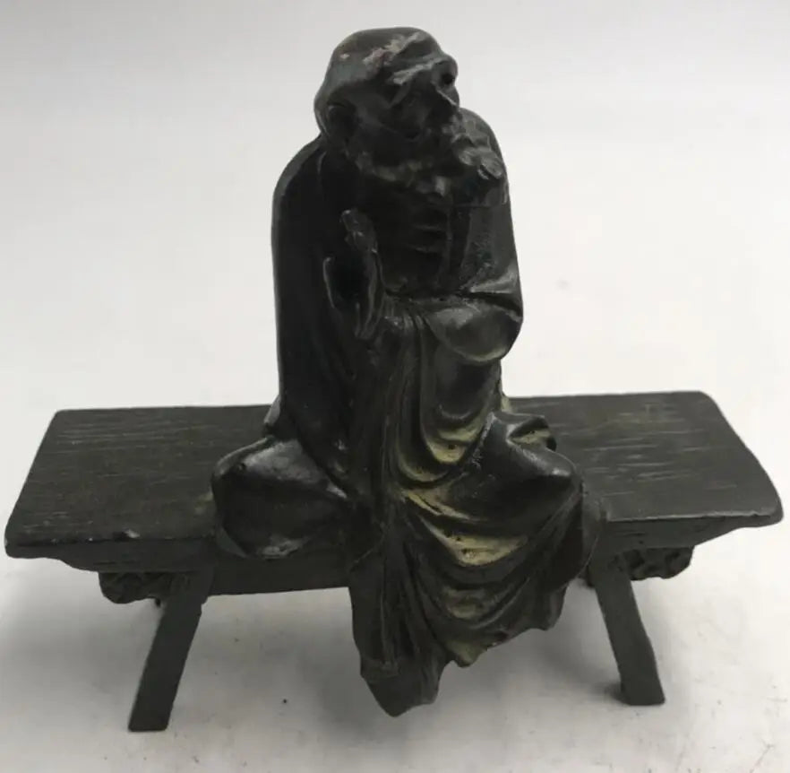 China brass sit Bench Bodhidharma crafts statue