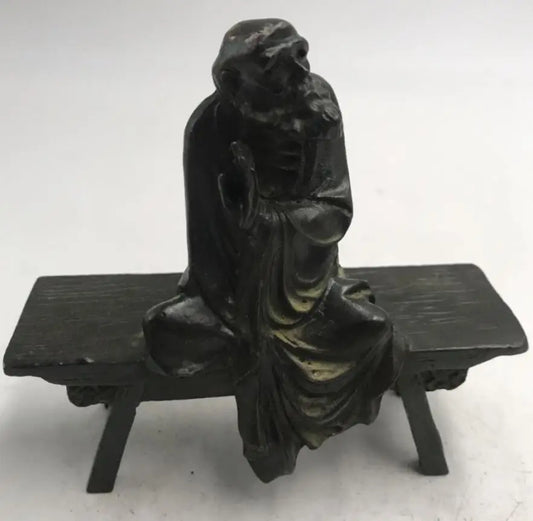 China brass sit Bench Bodhidharma crafts statue