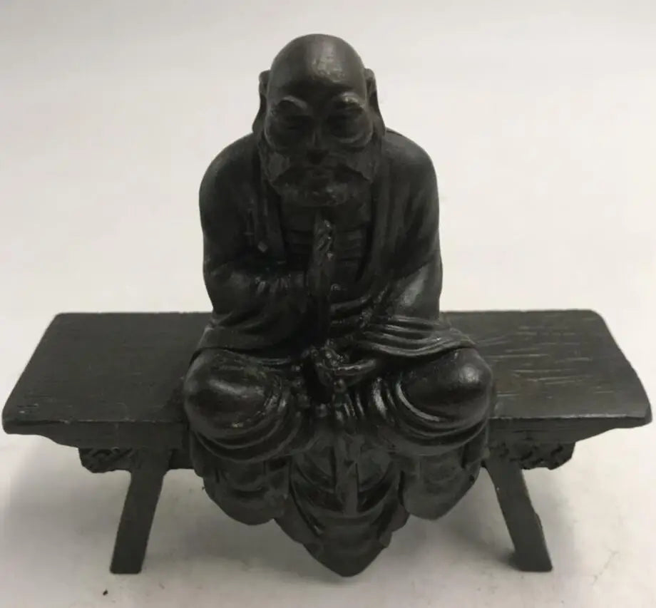 China brass sit Bench Bodhidharma crafts statue