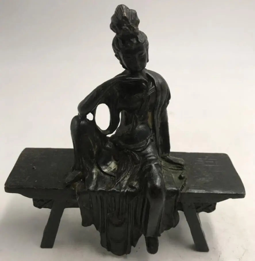 China brass sit Bench Bodhidharma crafts statue