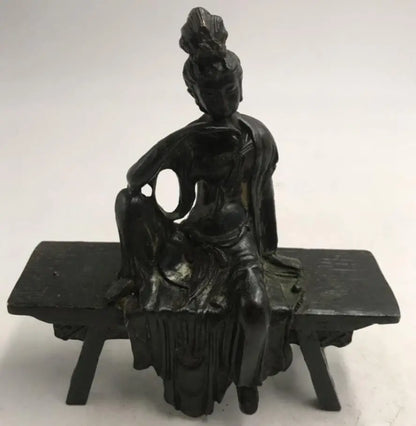 China brass sit Bench Bodhidharma crafts statue