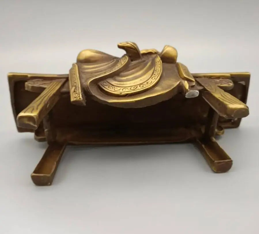 China brass sit Bench Buddha crafts statue