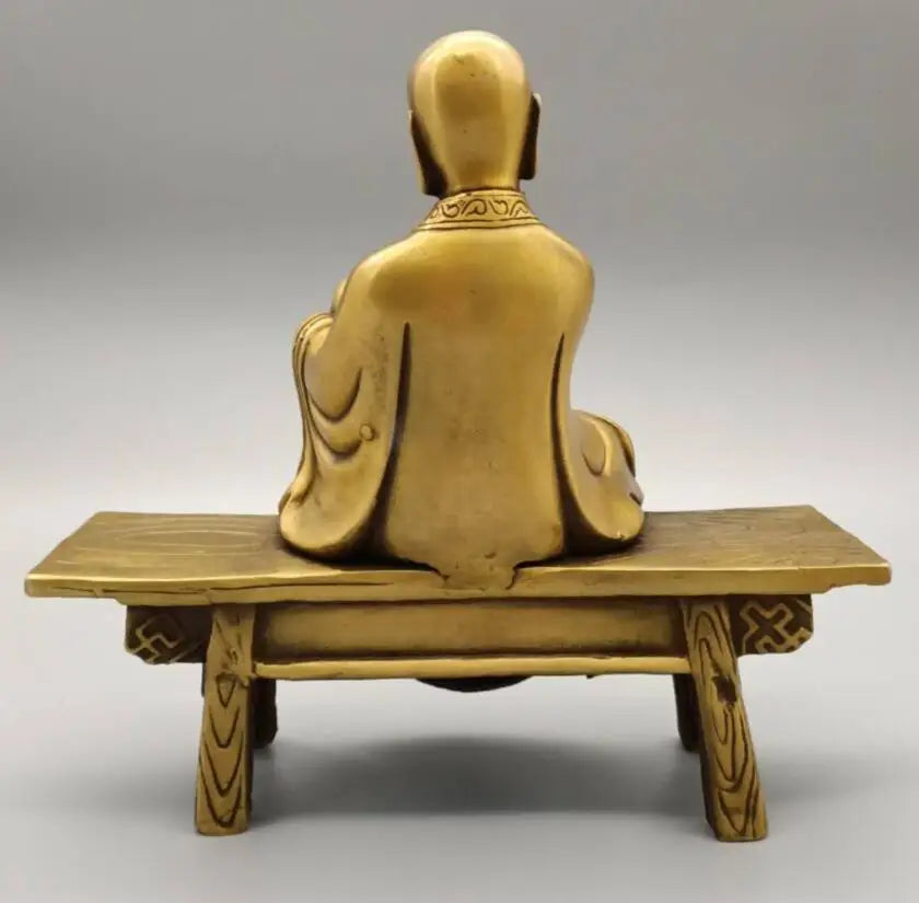 China brass sit Bench Buddha crafts statue