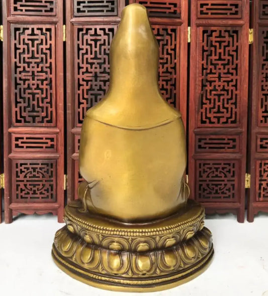 China brass sit Guanyin Buddha crafts statue