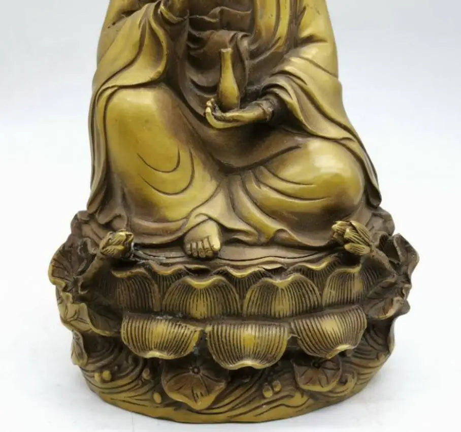 China brass sit lotus Goddess of mercy Buddha crafts statue