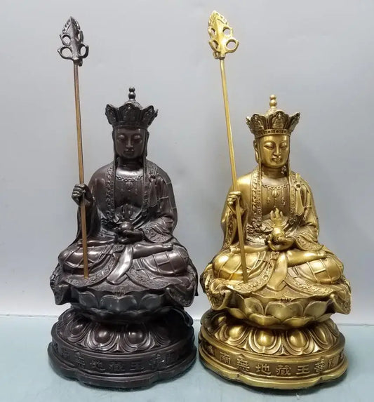 China brass sit lotus Ksitigarbha crafts statue
