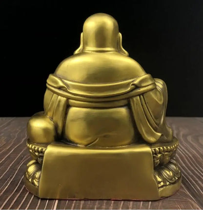 China brass sit lotus maitreya Buddha crafts statue