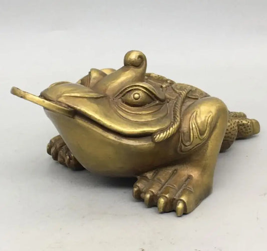China brass small gold toad crafts statue