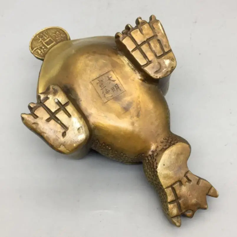 China brass small gold toad crafts statue