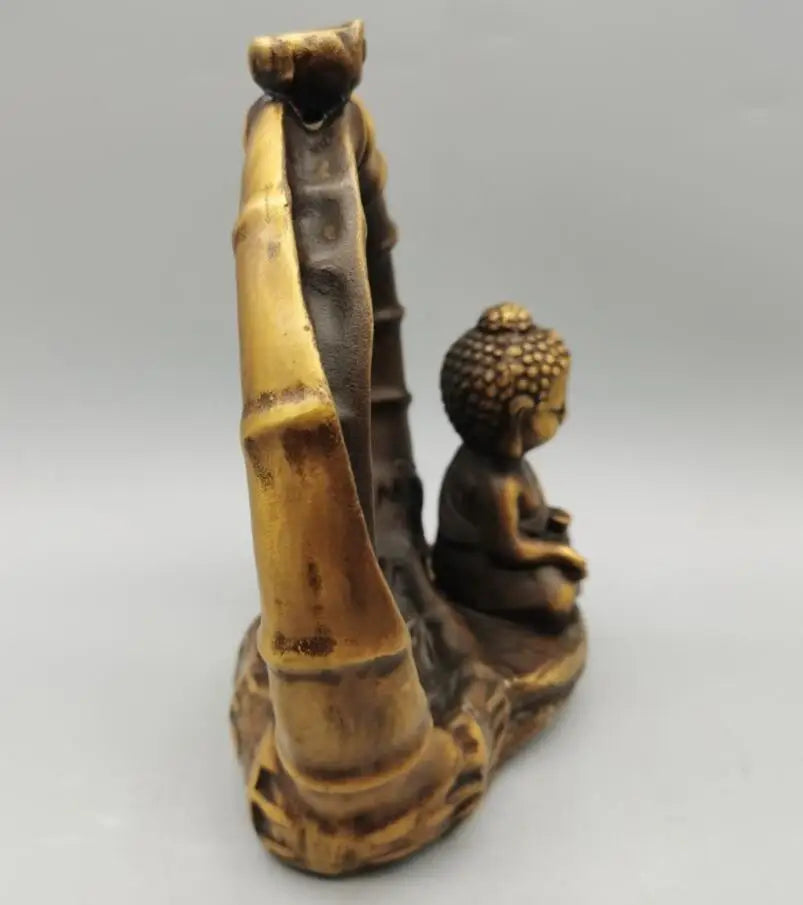 China brass small monk Backflow incense crafts statue