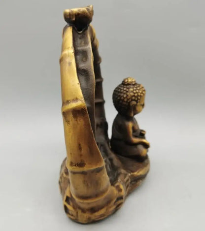 China brass small monk Backflow incense crafts statue