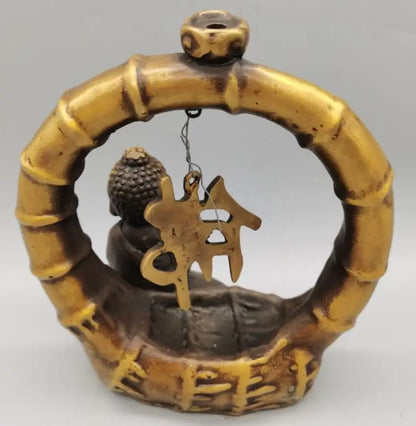 China brass small monk Backflow incense crafts statue