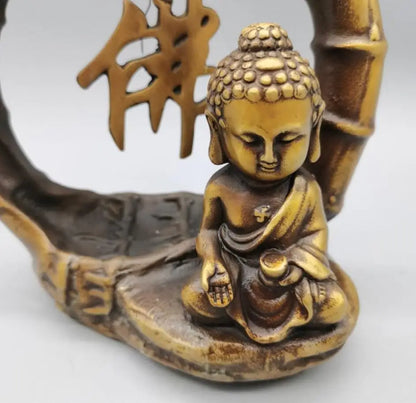 China brass small monk Backflow incense crafts statue