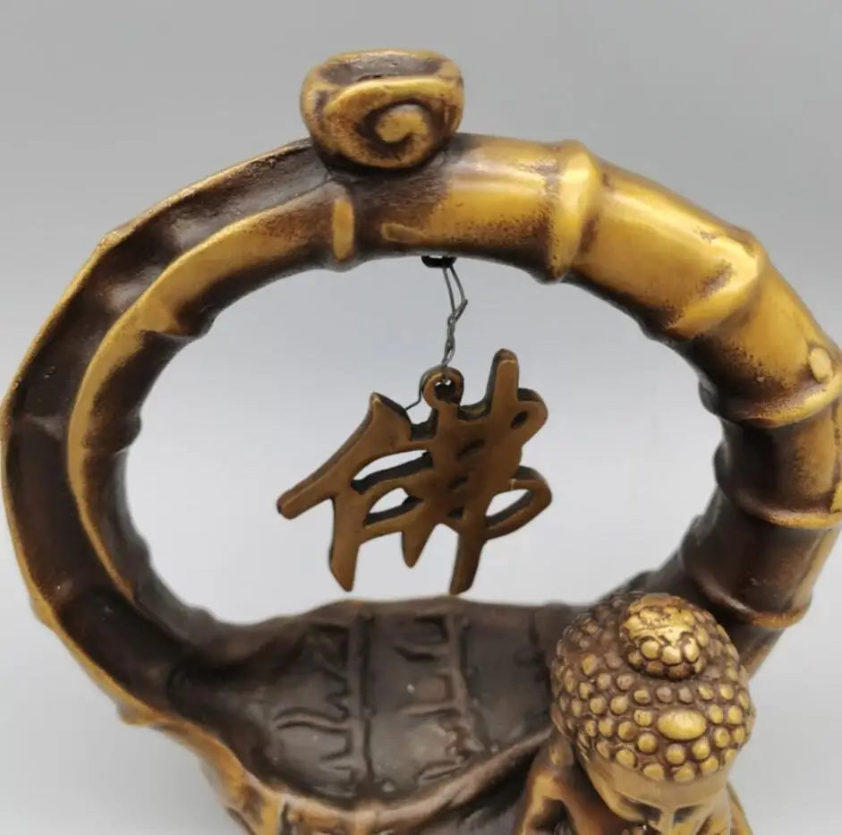 China brass small monk Backflow incense crafts statue