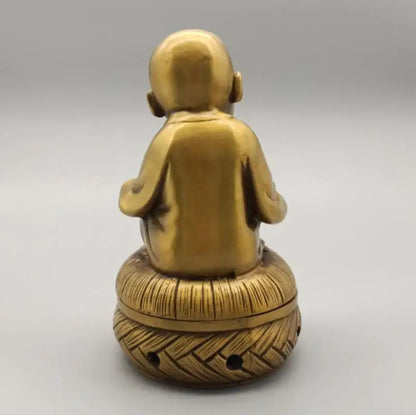 China brass small monk Incense burner crafts statue