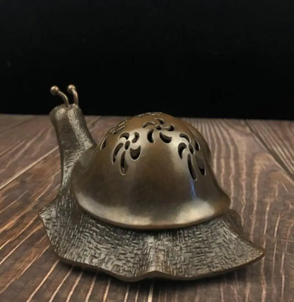 China brass snail Incense burner crafts statue