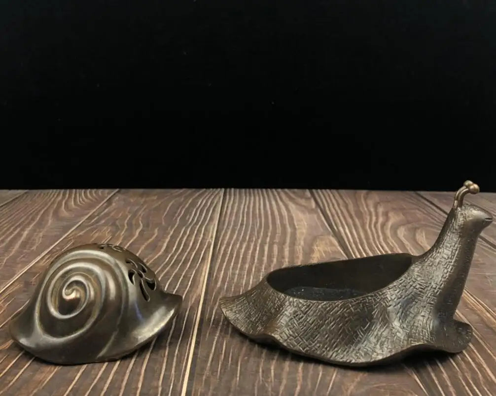 China brass snail Incense burner crafts statue