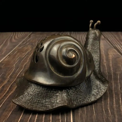China brass snail Incense burner crafts statue