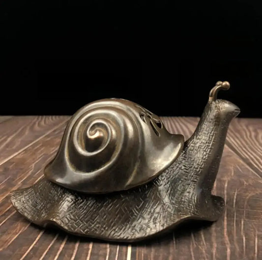 China brass snail Incense burner crafts statue