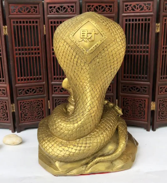 China brass spectacles snake crafts statue