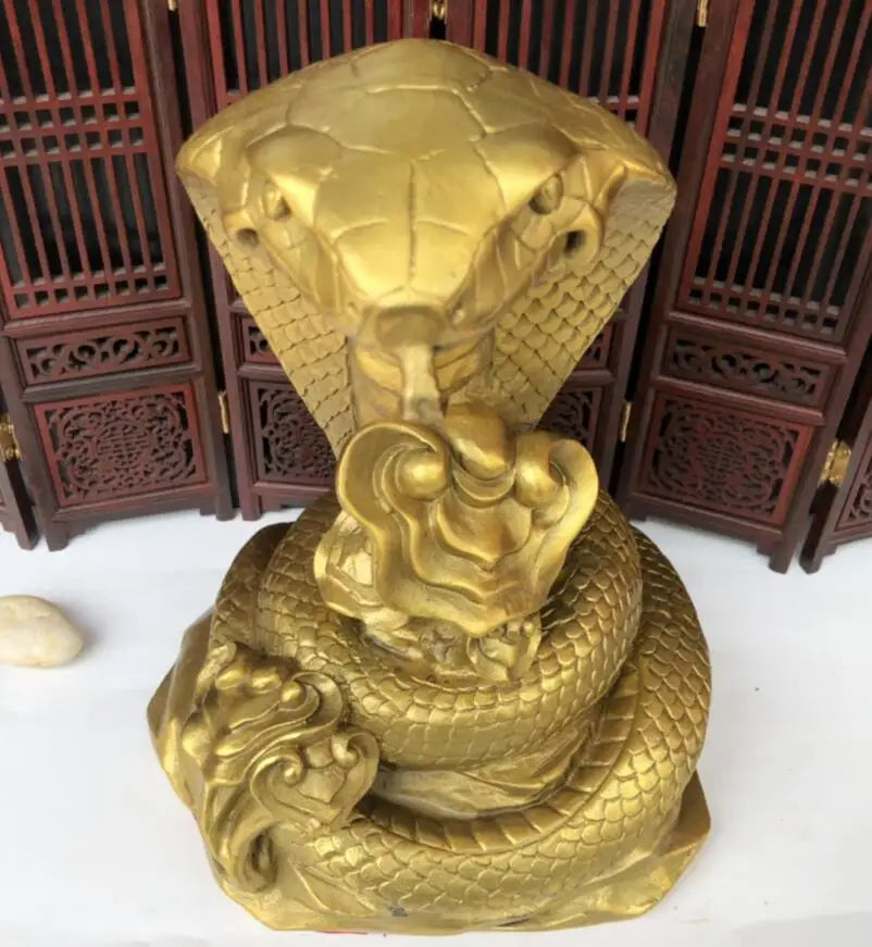 China brass spectacles snake crafts statue