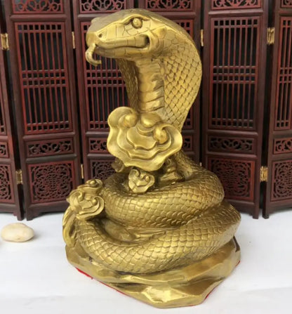 China brass spectacles snake crafts statue