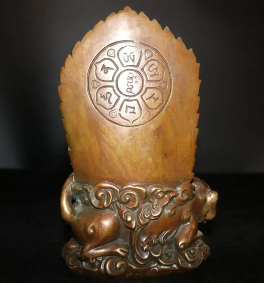 China brass take sword Manjushri Bodhisattva crafts statue
