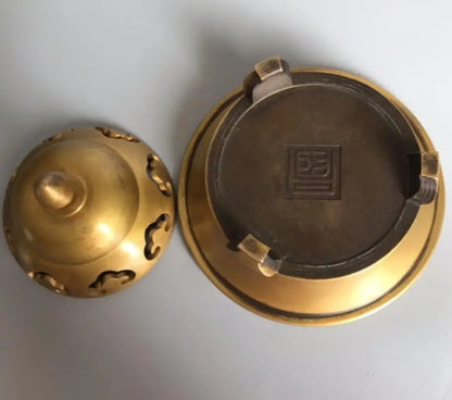China brass three foot Incense burner crafts statue