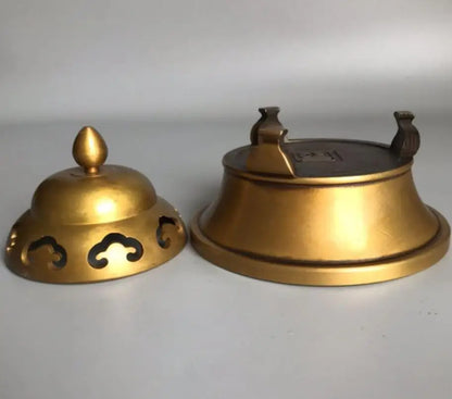 China brass three foot Incense burner crafts statue