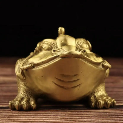 China brass three foot gold toad crafts statue A pair