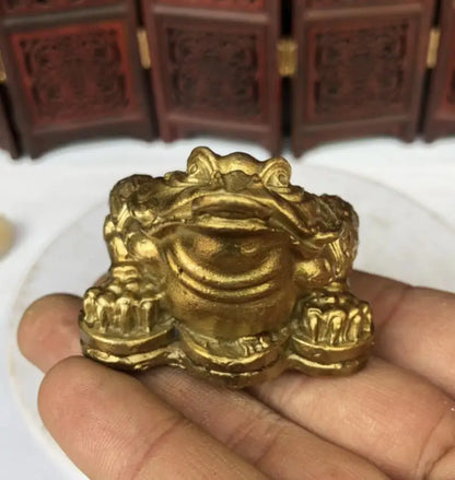 China brass three foot gold toad crafts statue