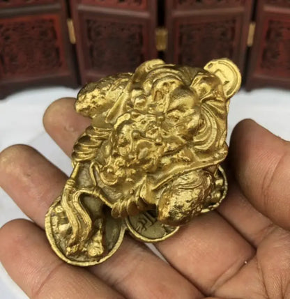 China brass three foot gold toad crafts statue