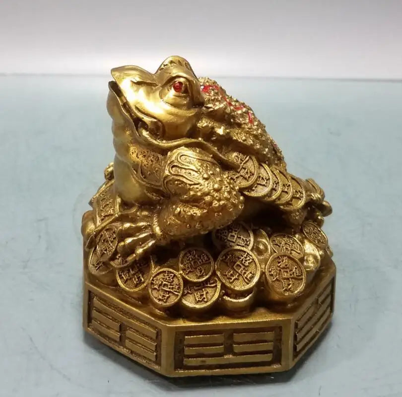 China brass three foot gold toad small crafts statue