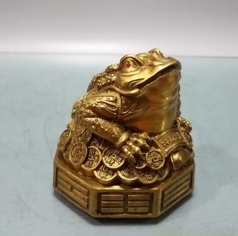 China brass three foot gold toad small crafts statue