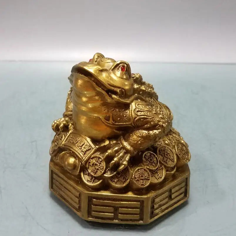 China brass three foot gold toad small crafts statue