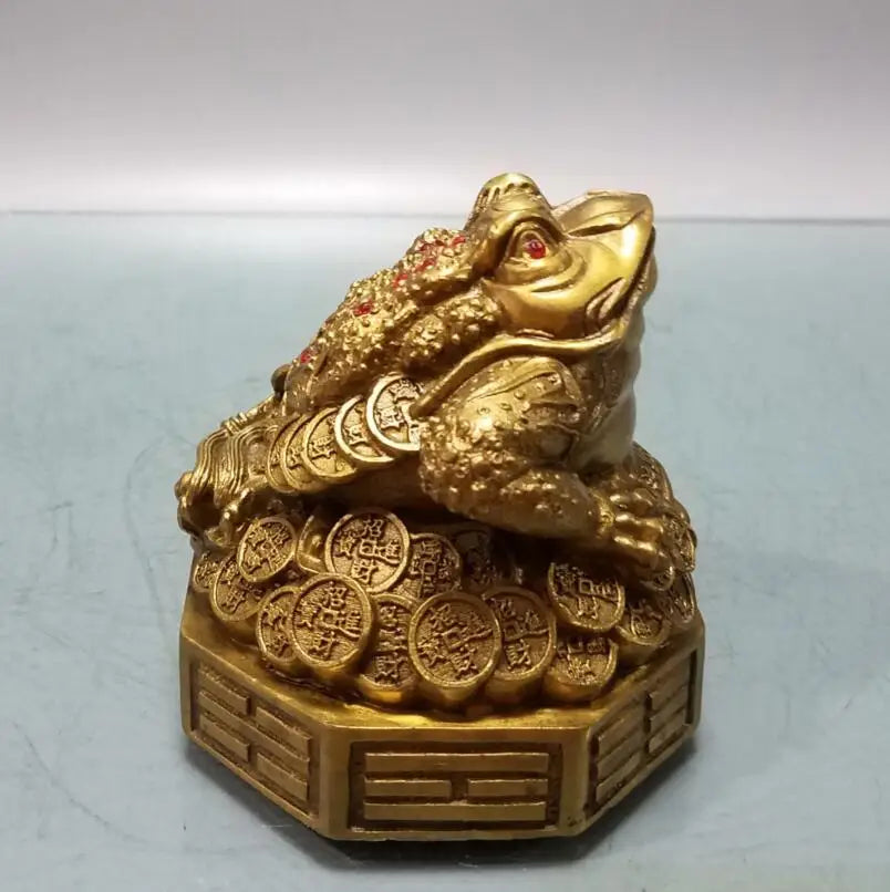 China brass three foot gold toad small crafts statue