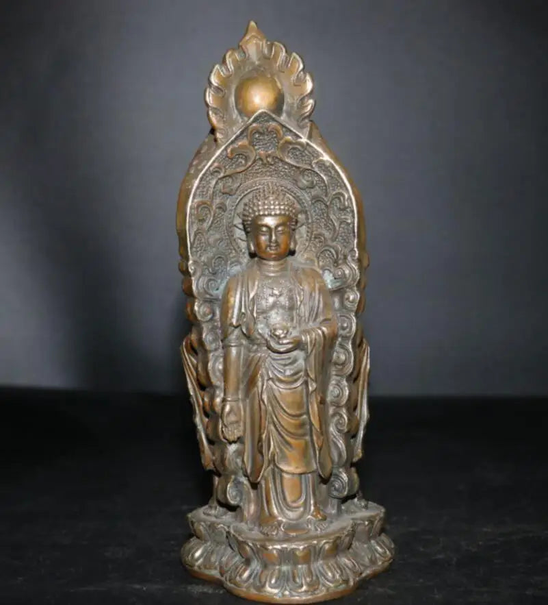China brass three surface Buddha crafts statue