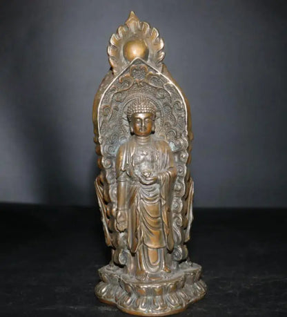 China brass three surface Buddha crafts statue