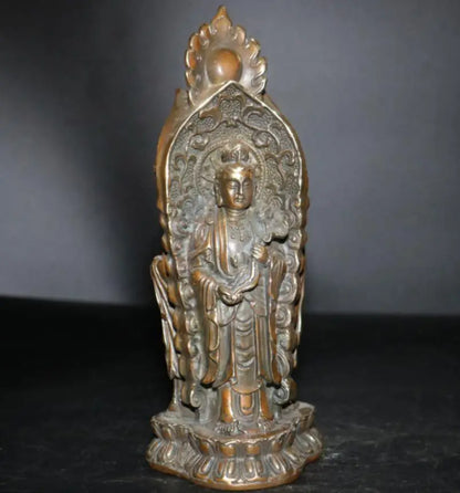 China brass three surface Buddha crafts statue