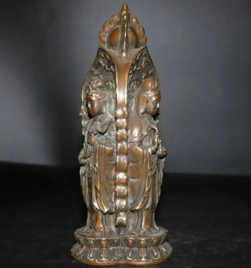 China brass three surface Buddha crafts statue