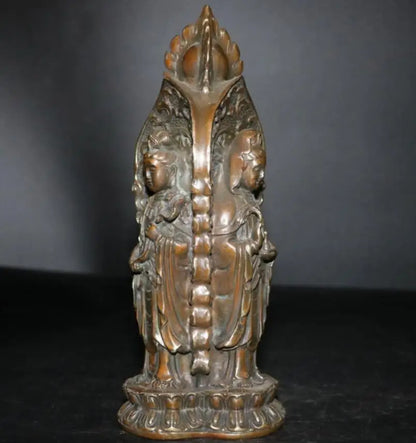 China brass three surface Buddha crafts statue
