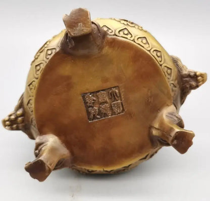 China brass treasure bowl Ingots Incense burner crafts statue